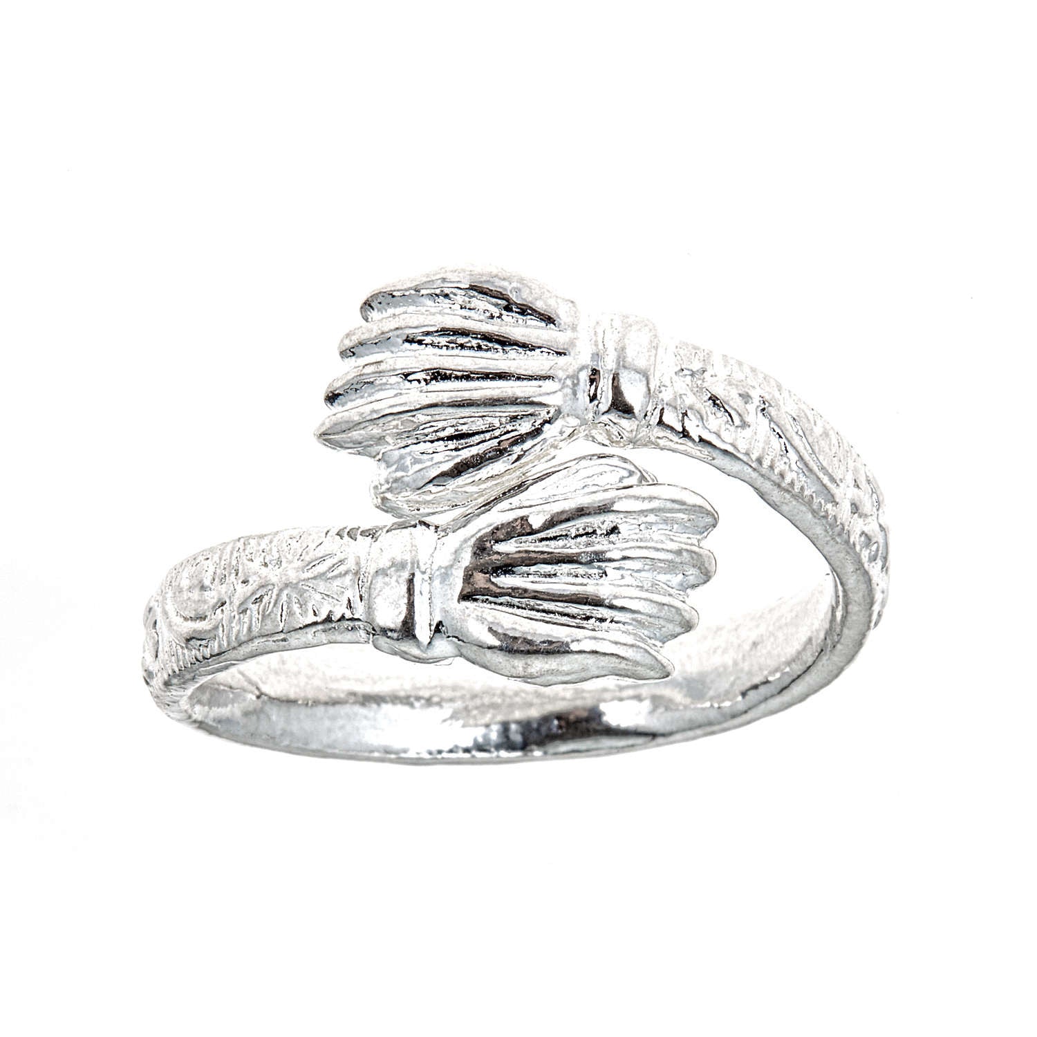 Flat Fist Ends .925 Sterling Silver West Indian Style Ring - Betterjewelry