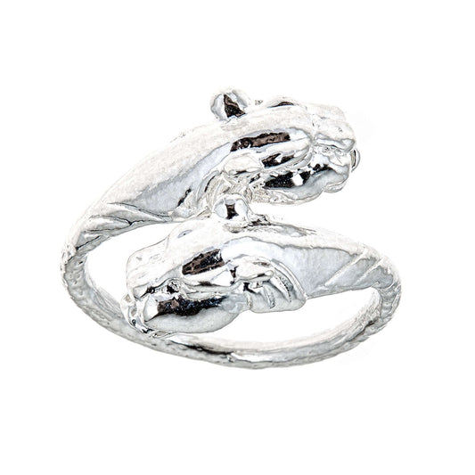 Panther Ends .925 Sterling Silver West Indian Style Ring - Betterjewelry