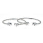 Thick Skull Ends .925 Sterling Silver West Indian Bangles (8 inches , 63 grams) (PAIR) (MADE in USA) - Betterjewelry