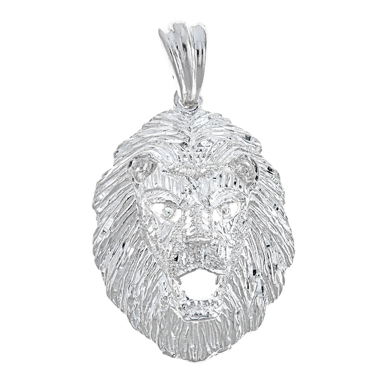 925 Sterling Silver Roaring Lion Pendant - Made in USA (17 Grams) - Betterjewelry