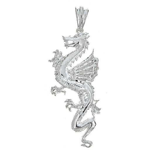 925 Sterling Silver Vintage Dragon Pendant - Made in USA (12 grams) - Betterjewelry