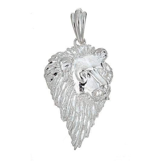 925 Sterling Silver Pensive Lion Pendant (9 Grams) - Betterjewelry
