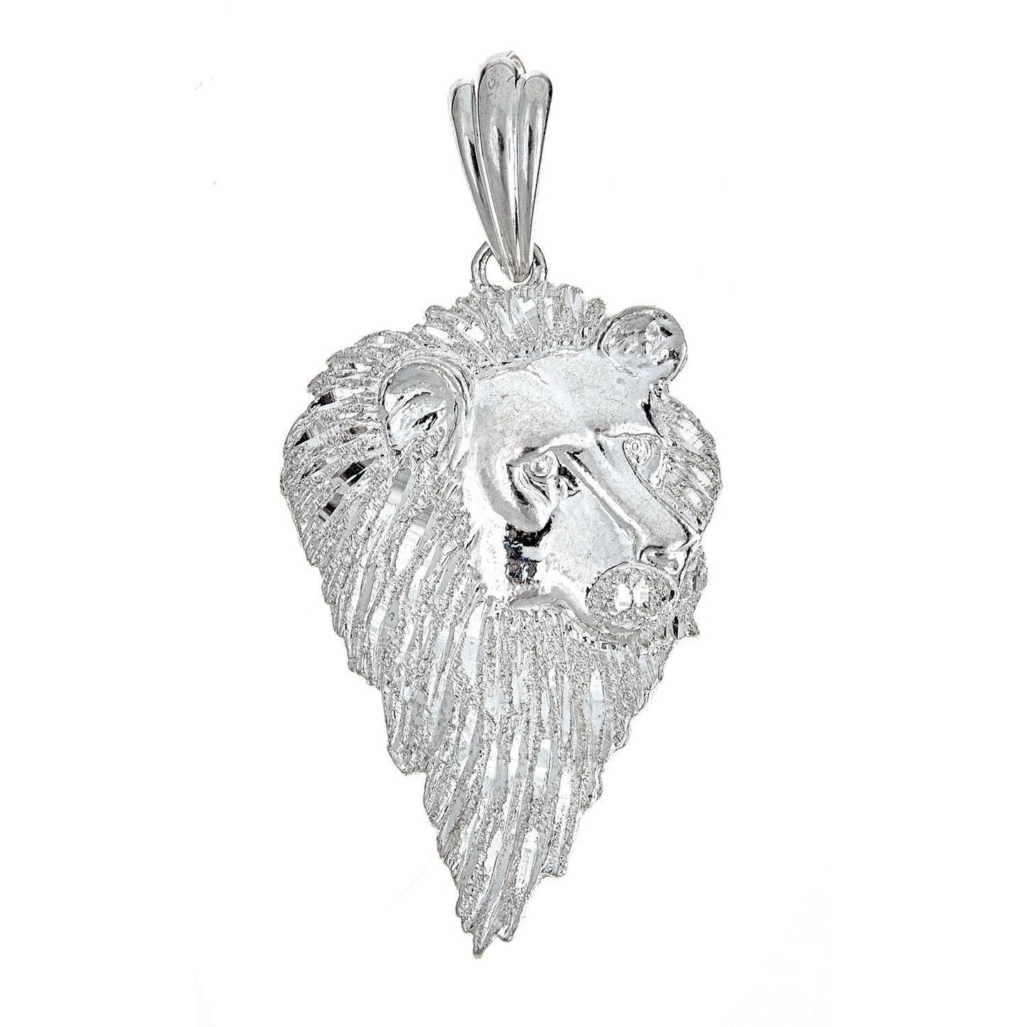 925 Sterling Silver Pensive Lion Pendant (9 Grams) - Betterjewelry