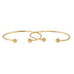 Solid .925 Sterling Silver Disco Ball Ends West Indian Bangles Plated with 14K Gold (PAIR) - Betterjewelry