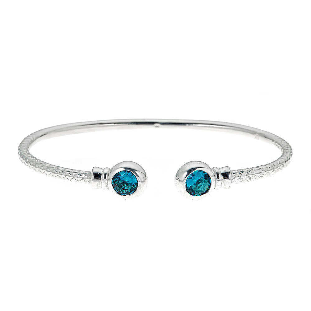 Personalized Birthstone Solid .925 Sterling BABY West Indian Bangles - Betterjewelry