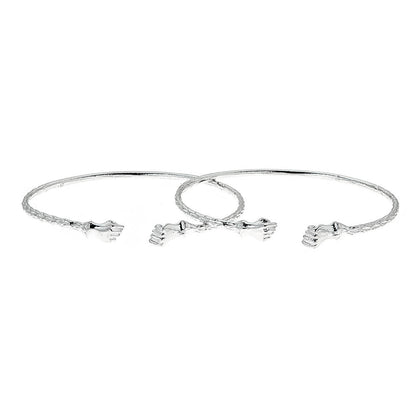 Solid .925 Sterling Silver Small Fist Bangles; 15 grams (Made in USA) - Betterjewelry