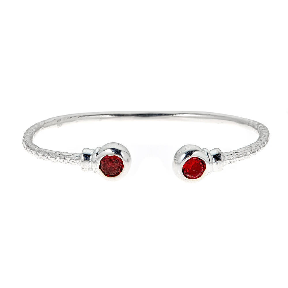 Personalized Birthstone Solid .925 Sterling West Indian Bangles - Betterjewelry