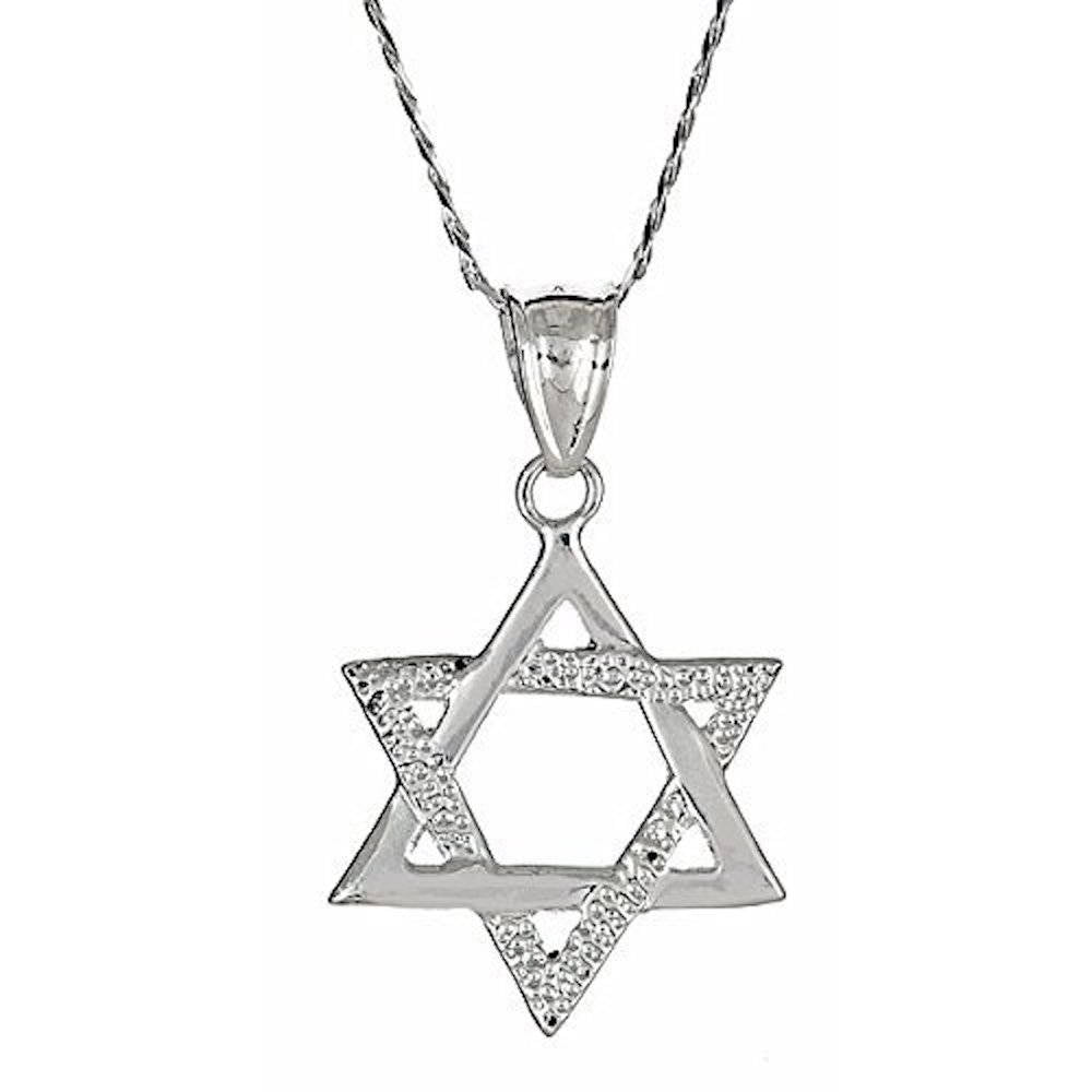 Small .925 Sterling Silver Magen David Jewish Star of David Pendant w. Chain - Betterjewelry