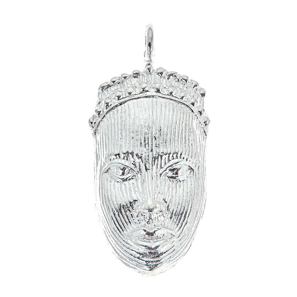 Carved African Mask .925 Sterling Silver Pendant (MADE IN USA) - Betterjewelry
