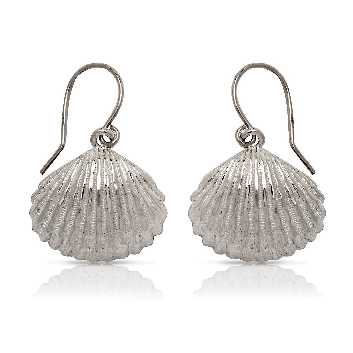 NEW .925 Sterling Silver Seashell Earrings (Made in USA) - Betterjewelry