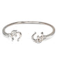 Solid .925 Sterling Silver Om Symbol Bangle (Made in USA) - Betterjewelry
