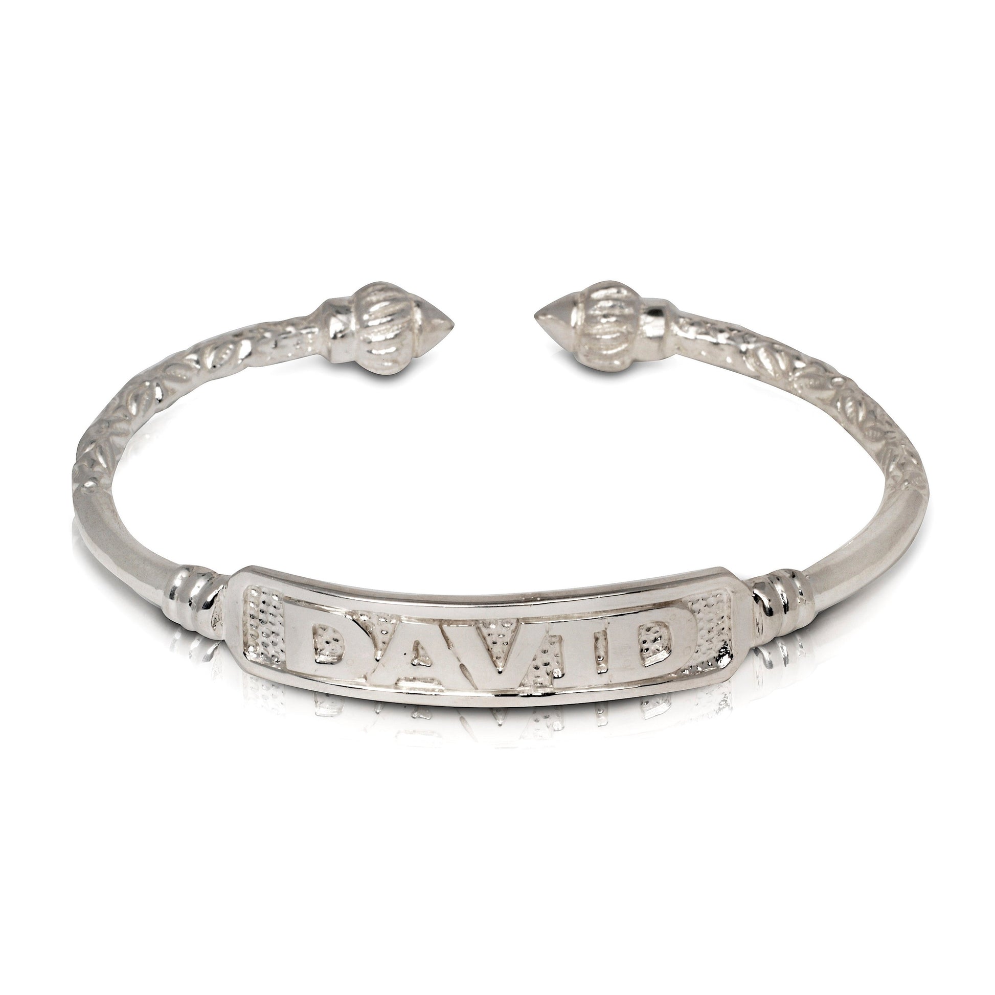Better Jewelry Solid .925 Sterling Silver Nameplate w. Ridged Arrow Ta ...