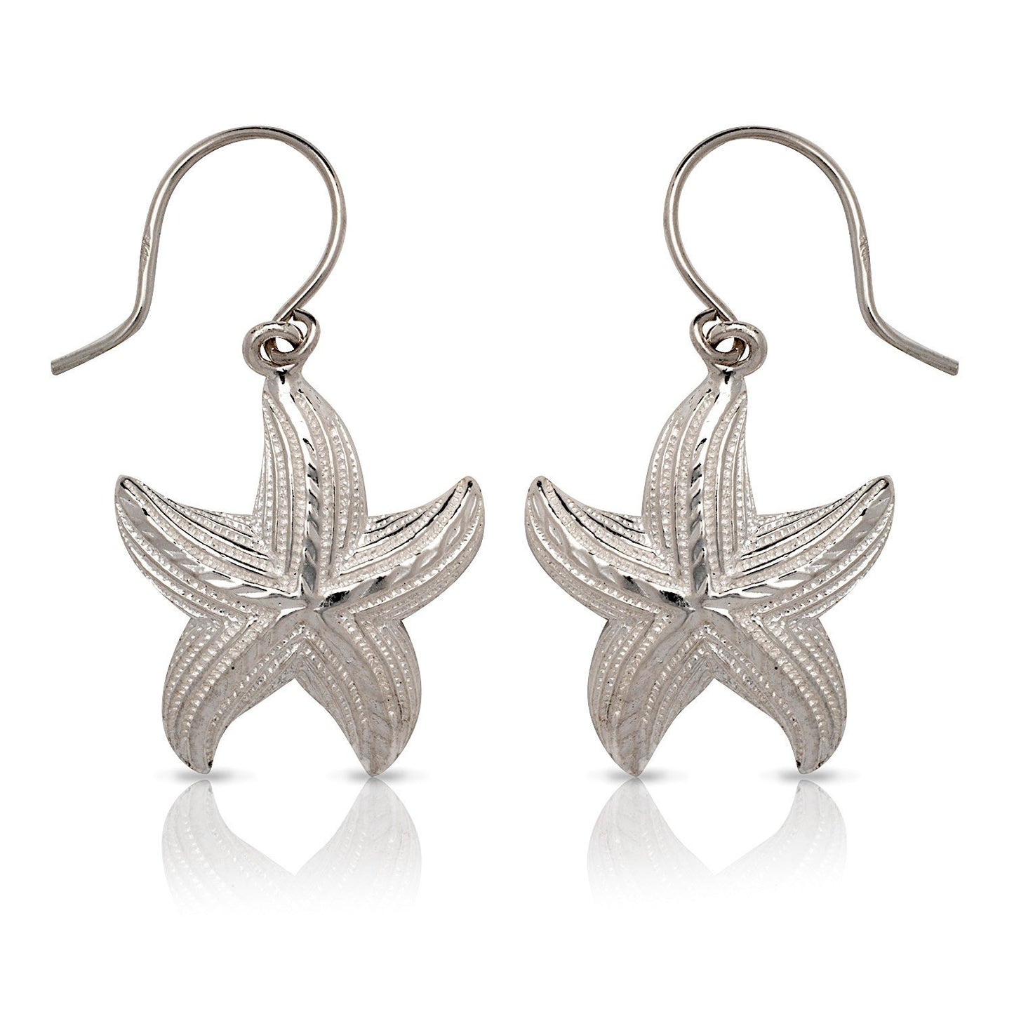 NEW  .925 Sterling Silver Starfish Earrings (Made In USA) - Betterjewelry