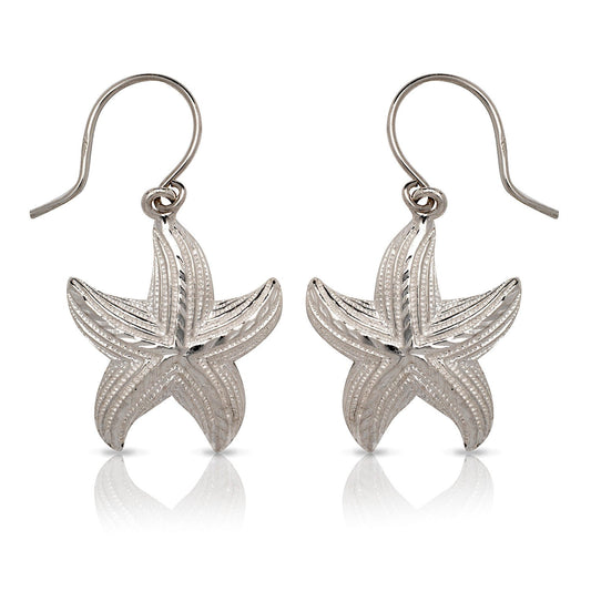NEW  .925 Sterling Silver Starfish Earrings (Made In USA) - Betterjewelry