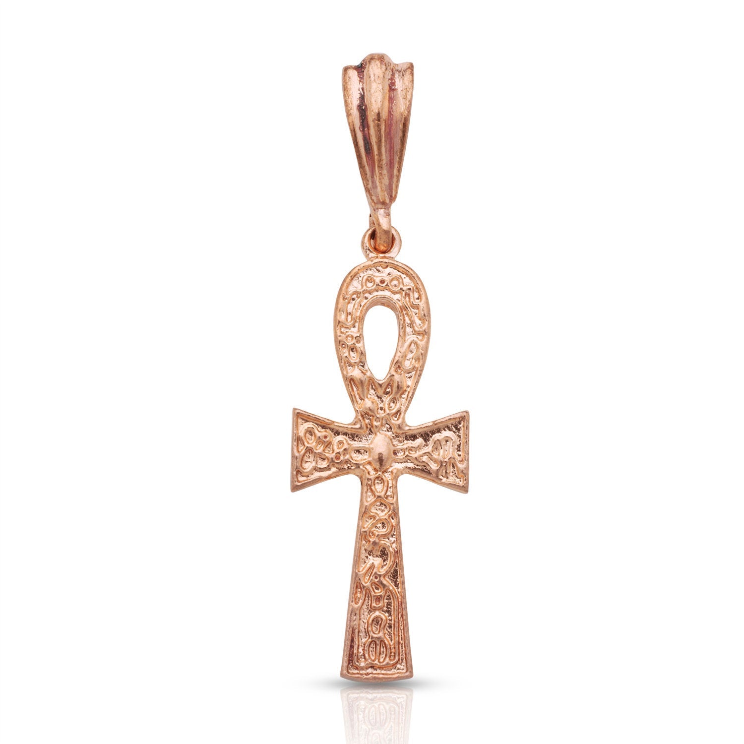 Copper Etched Ankh Pendant, handmade