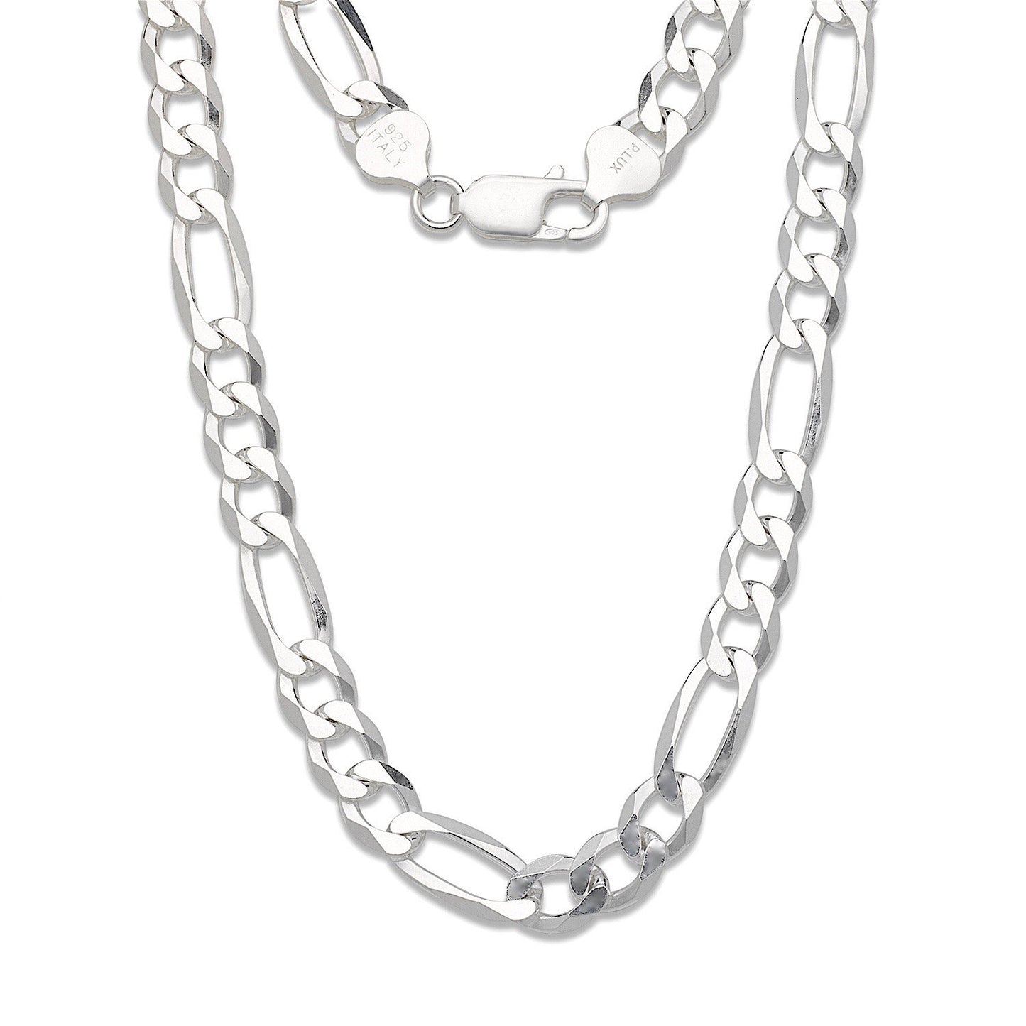 Better Jewelry 8 mm Figaro Chain .925 Sterling Silver