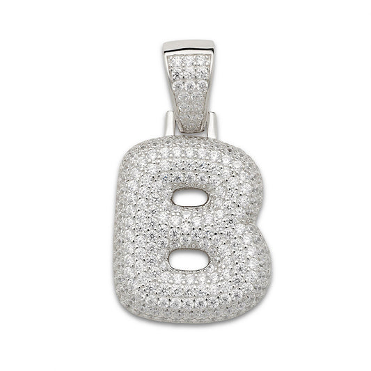 Better Jewelry .925 Sterling Silver Bubble Letter CZ Pendant