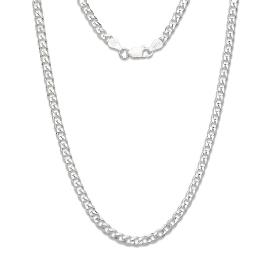 Better Jewelry 4 mm Cuban Chain Solid .925 Sterling Silver