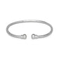 Better Jewelry Double Halo .925 Sterling Silver West Indian Bangle (1 piece)