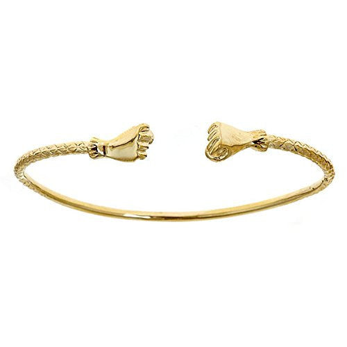 Better Jewelry 14K Yellow Gold West Indian Bangle w. Fist Ends, 1 piec ...