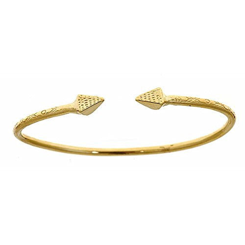 14K Yellow Gold West Indian BABY Bangle w. Pyramid Ends (13 grams) - Betterjewelry