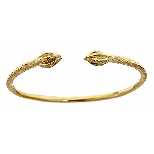 14K Yellow Gold BABY West Indian Bangle w. Bulb Ends (10.5 grams) - Betterjewelry