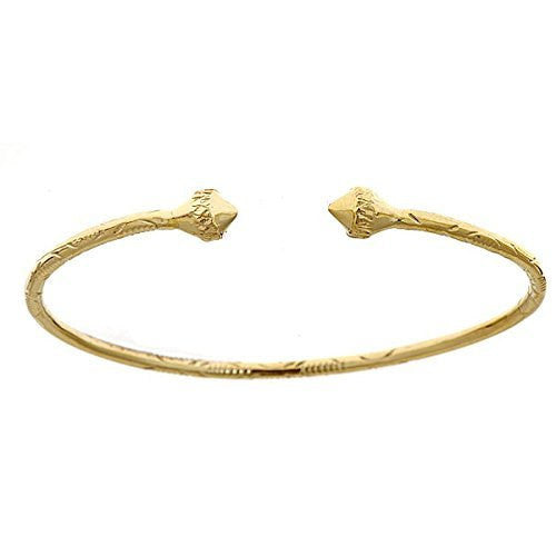 10K Yellow Gold West Indian Bangle w. Pointy Ends - Betterjewelry
