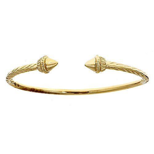 10K Yellow Gold West Indian Bangle w. Spear Ends - Betterjewelry