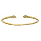 10K Yellow Gold West Indian Bangle w. Leaf Ends - Betterjewelry