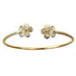 10K Yellow Gold West Indian Bangle w. Flower Ends - Betterjewelry