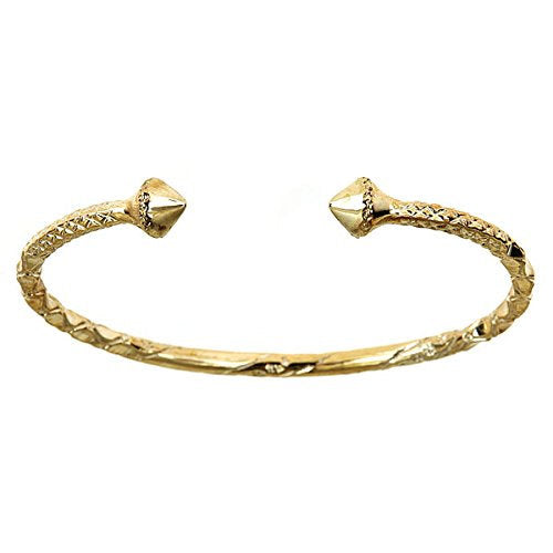10K Yellow Gold West Indian Bangle w. Pyramid Ends (24 grams) - Betterjewelry