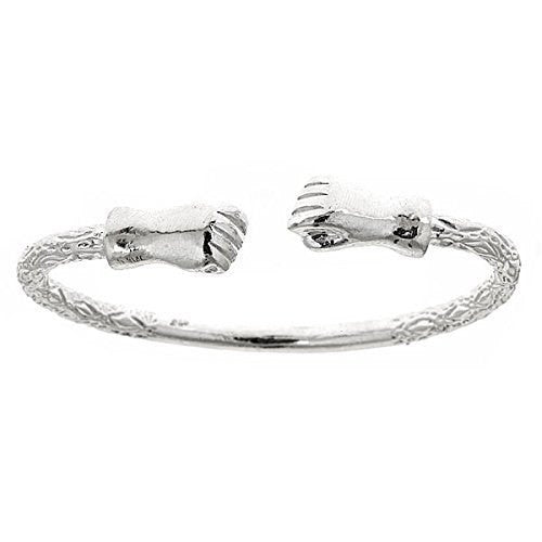 Fist .925 Sterling Silver West Indian Bangle (Made in USA) - Betterjewelry