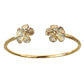 10K Yellow Gold West Indian BABY Bangle w. Flower Ends - Betterjewelry