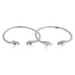 Large Panther Heads .925 Sterling Silver West Indian Bangles (Pair) - Betterjewelry