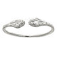Thick Snake Ends .925 Sterling Silver West Indian Bangle - Betterjewelry