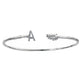 Personalized Letter + Grape End West Indian Bangle .925 Sterling Silver - Betterjewelry