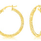 Better Jewelry Diamond Cut Hoop Earrings .925 Sterling Silver Gold Plated 4mm
