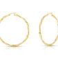 Better Jewelry Greek Key Hoop Earrings .925 Sterling Silver Gold Plated 3mm
