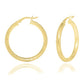 Better Jewelry Hoop Earrings Diamond Cut .925 Sterling Silver Gold Plated 4mm