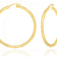 Better Jewelry Hoop Earrings Diamond Cut .925 Sterling Silver Gold Plated 4mm