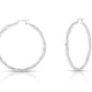 Better Jewelry Greek Key Hoop Earrings .925 Sterling Silver 3mm