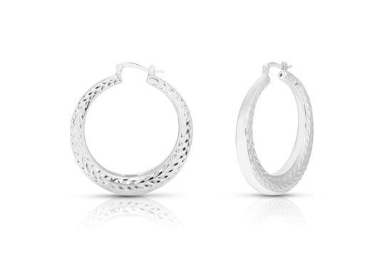 Better Jewelry Designed Hoop Earrings .925 Sterling Silver