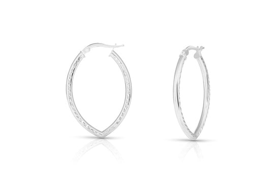 Better Jewelry Diamond Cut Oval Hoop Earrings .925 Sterling Silver