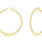 Better Jewelry Diamond Cut Hoop Earrings .925 Sterling Silver Gold Plated 4mm