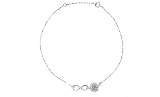 Better Jewelry .925 Sterling Silver  "Infinity" Anklet CZ