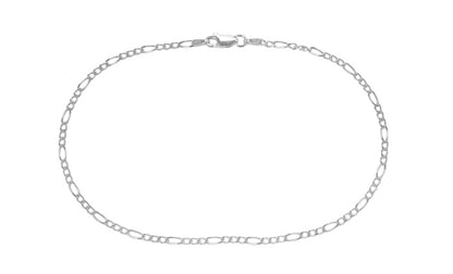 Figaro Chain Anklet .925 Sterling Silver
