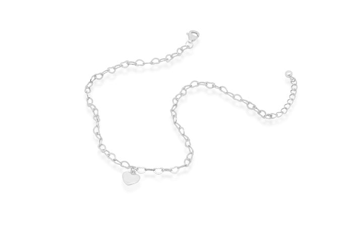 Better Jewelry .925 Sterling Silver Gold Pated "Heart" Anklet