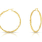 Better Jewelry Greek Key Hoop Earrings .925 Sterling Silver Gold Plated 3mm