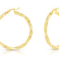 Better Jewelry Greek Key Hoop Earrings .925 Sterling Silver Gold Plated 3mm