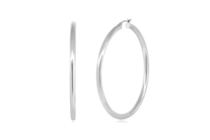 Better Jewelry Hoop Earrings .925 Sterling Silver 4mm